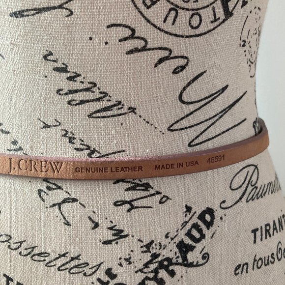 Vintage J. Crew Genuine Leather Skinny Belt 41" Pink double D-ring - Picture 4 of 8